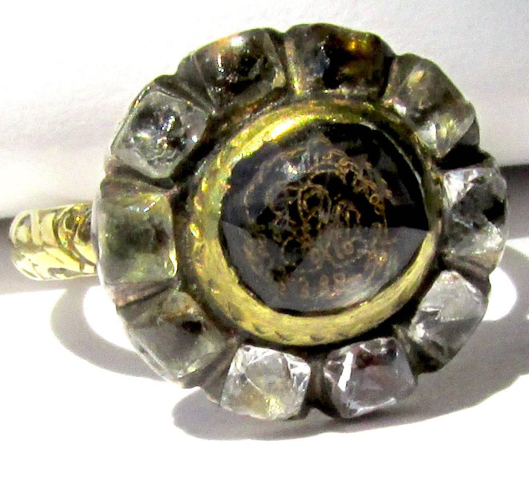 Antique Stuart Crystal Ring In Excellent Condition In Baltimore, MD