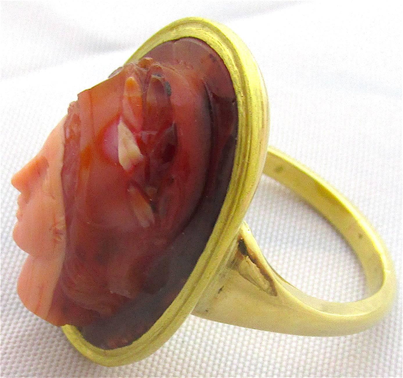 Antiker gebänderter Achat-Kamee-Ring der Athene im Zustand „Hervorragend“ in Baltimore, MD