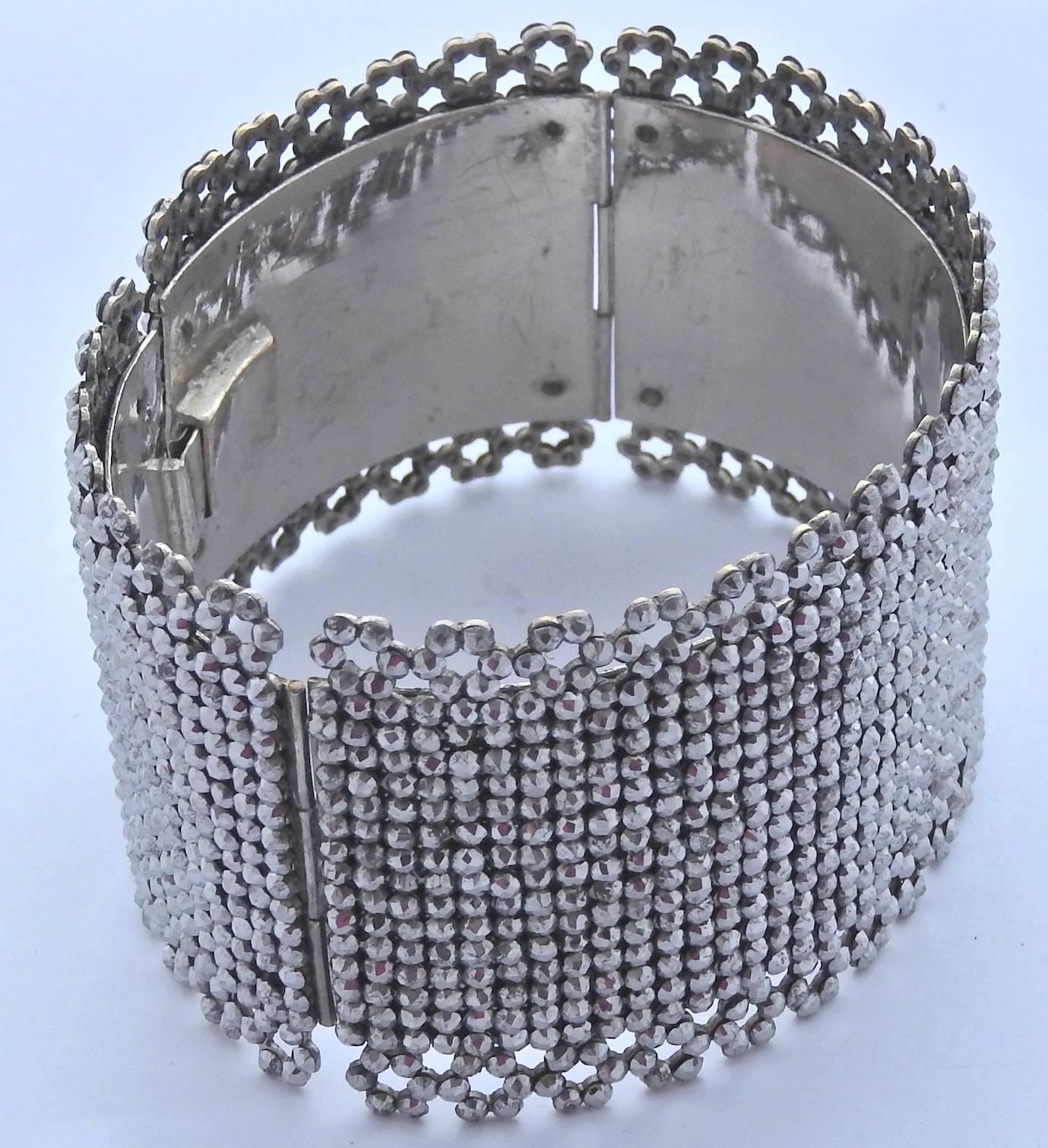 Women's Antique Cut Steel Cuff Bracelet For Sale