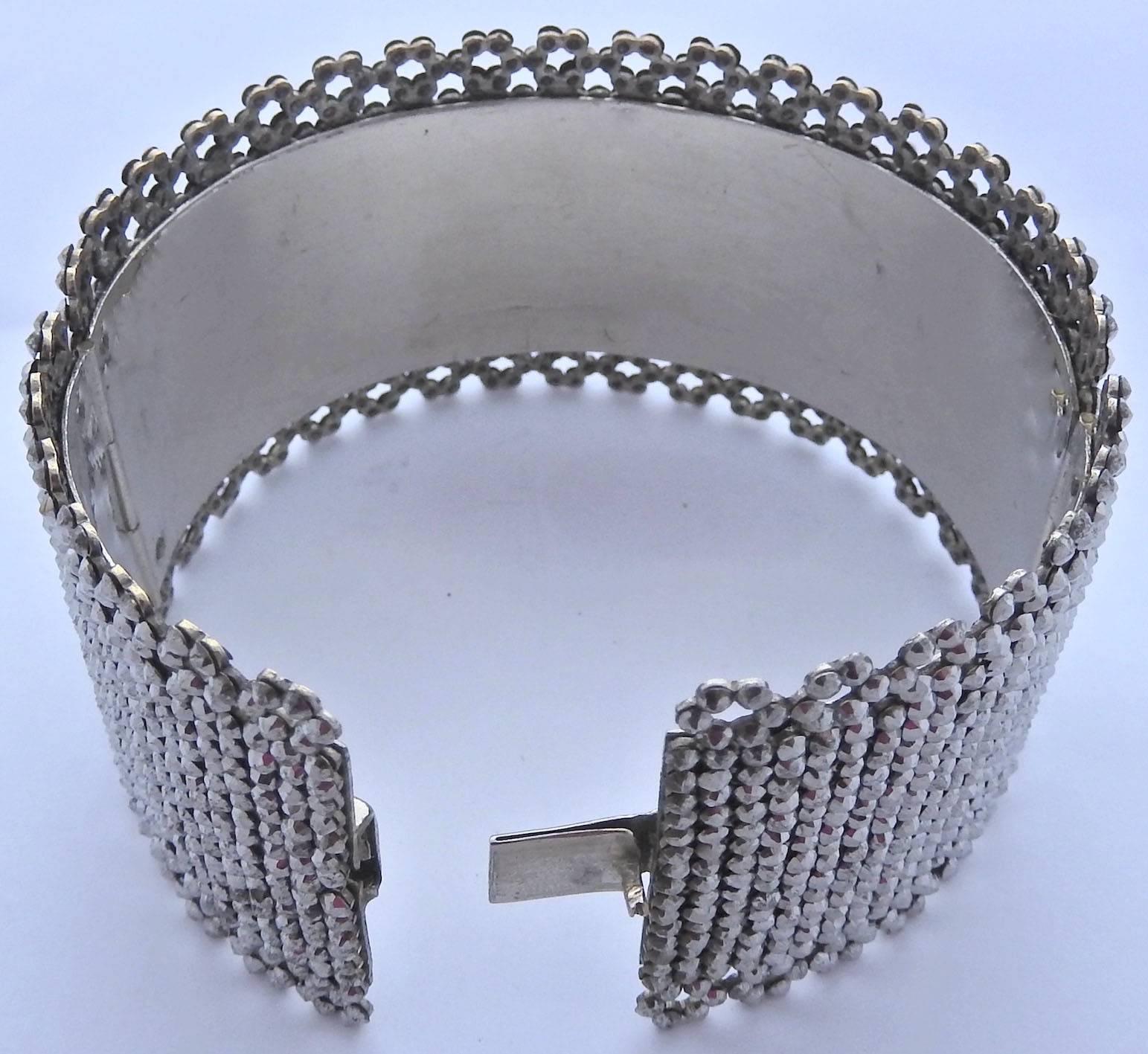 Antique Cut Steel Cuff Bracelet For Sale 4