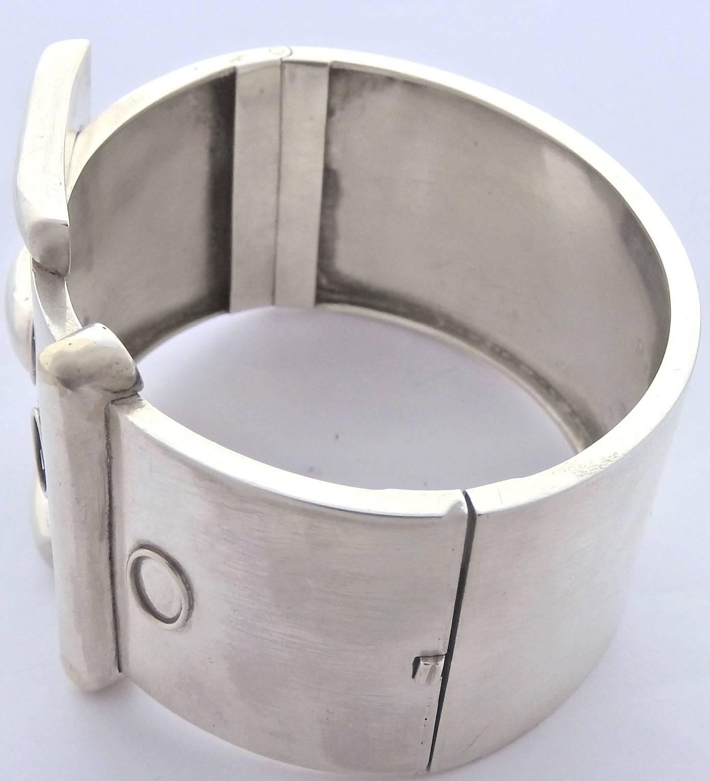 Antique Silver Buckle Bracelet In Excellent Condition In Baltimore, MD