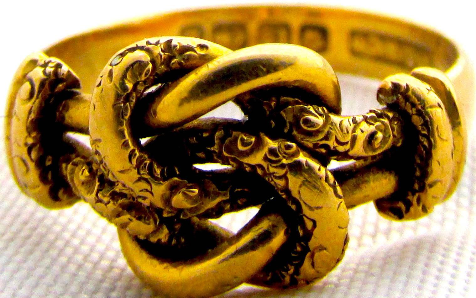 High Victorian Antique Gold Knot Ring