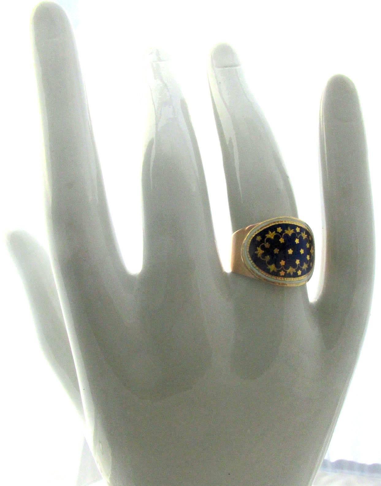 Antique Enamel Gold Ring 4