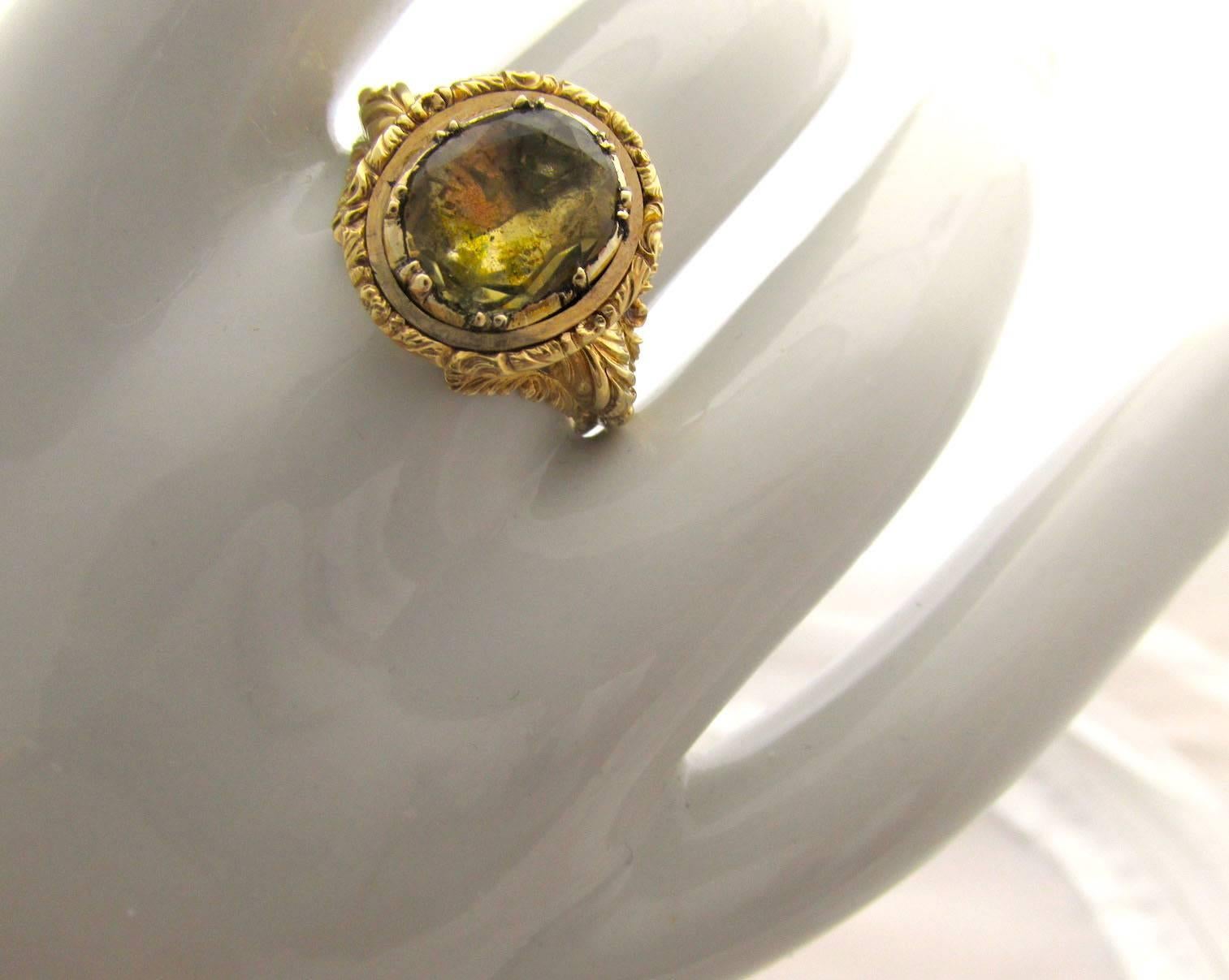 Antique Citrine Gold Ring 4