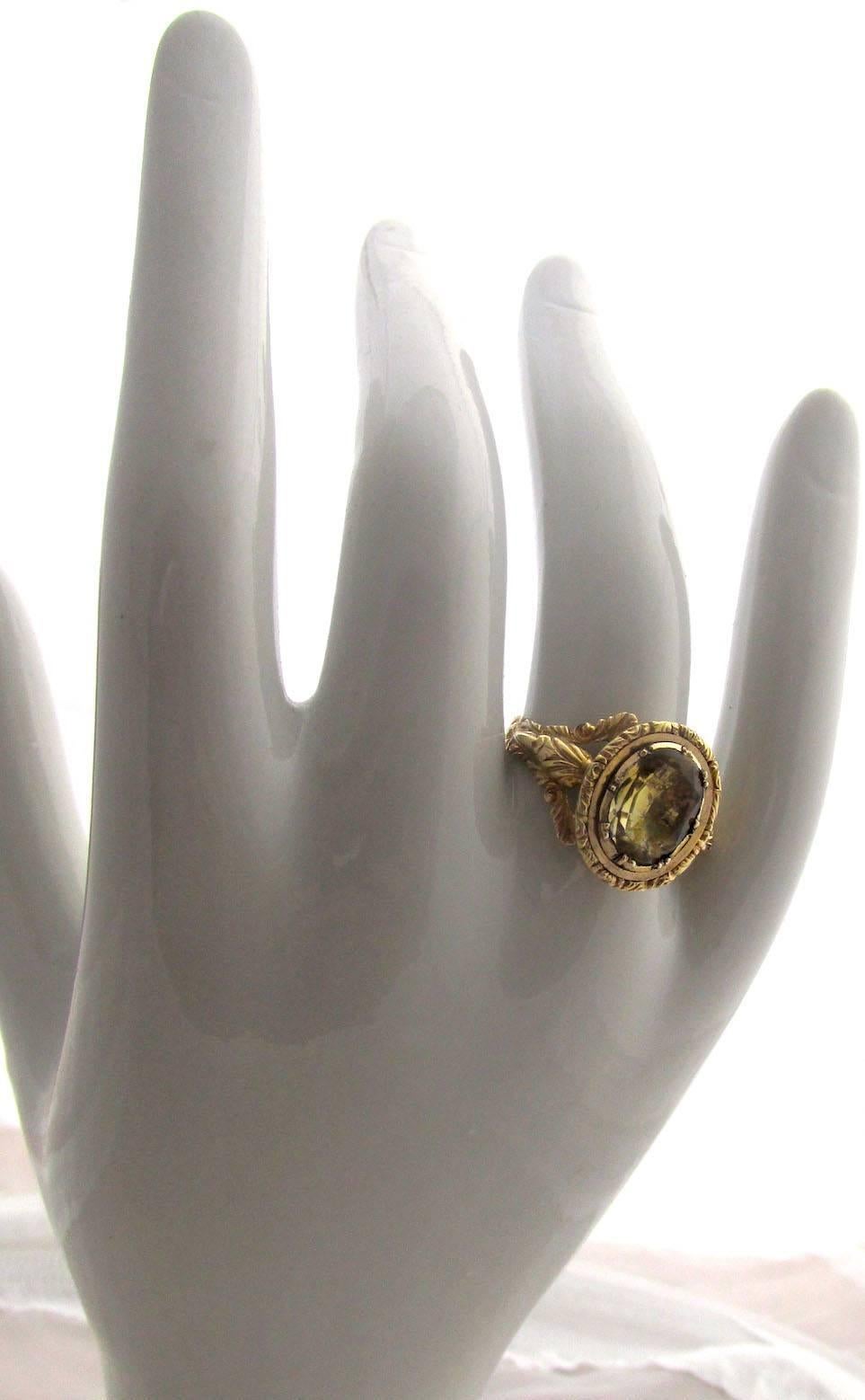 Antique Citrine Gold Ring 2