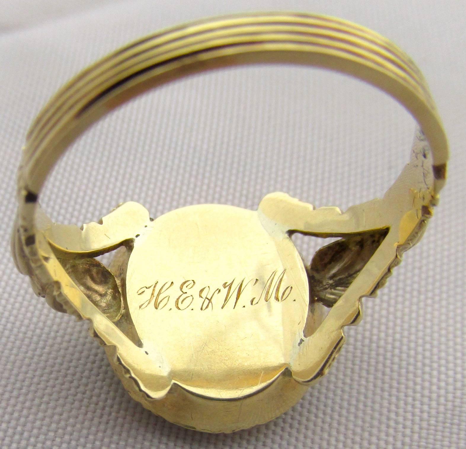 Women's or Men's Antique Citrine Gold Ring