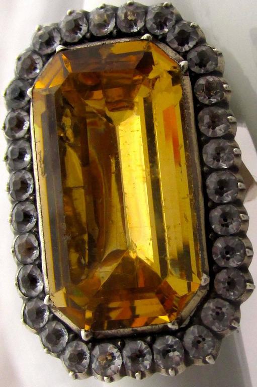 Antique Paste Silver Gold Ring For Sale at 1stDibs