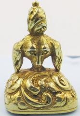Antique Gold Dog's Head Fob