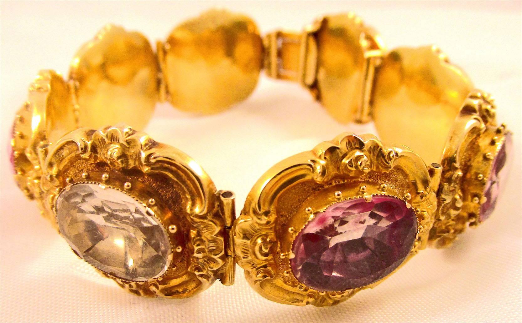 Gold and Rock Crystal Bracelet Circa 1830 5
