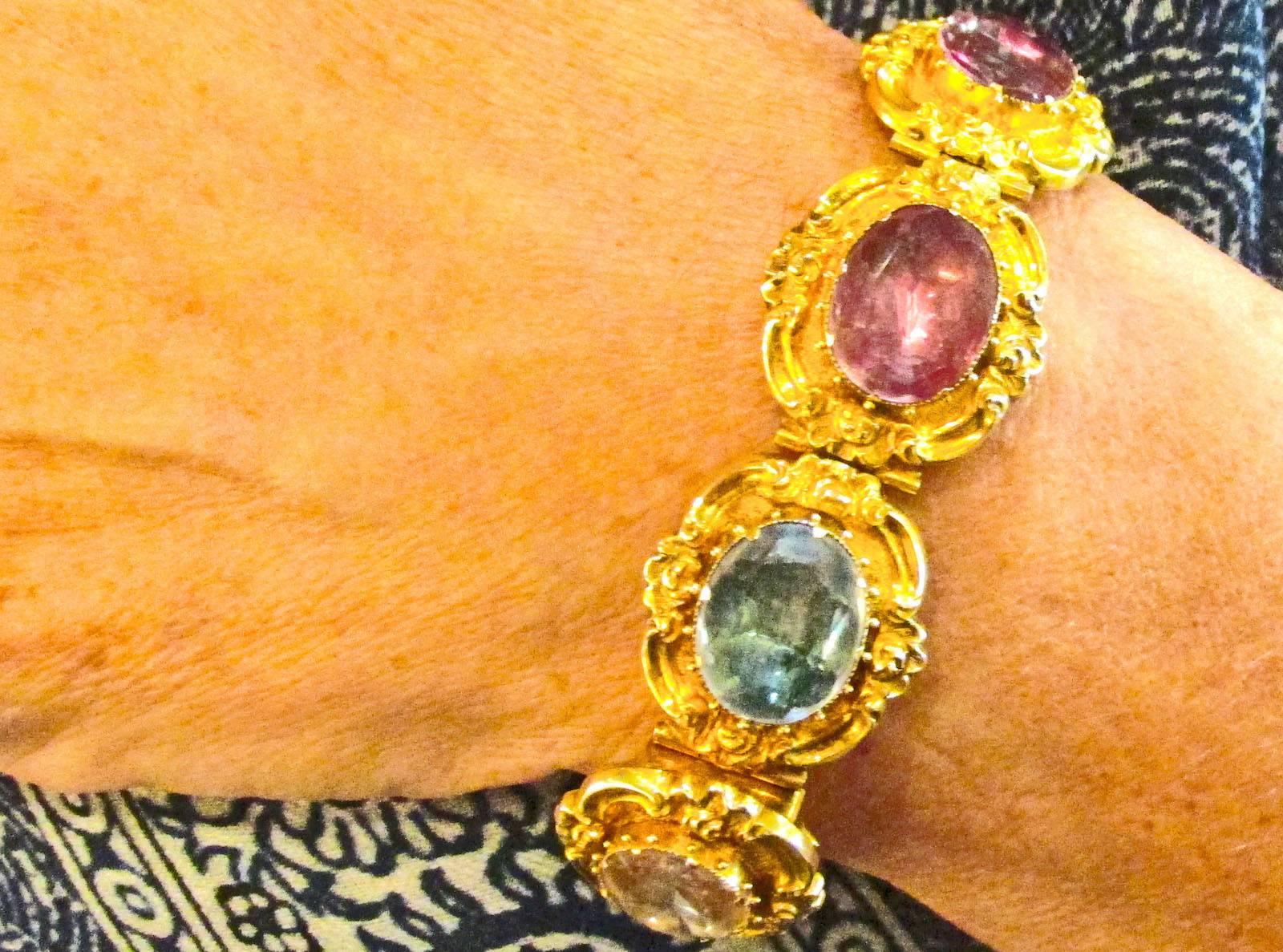 Gold and Rock Crystal Bracelet Circa 1830 1