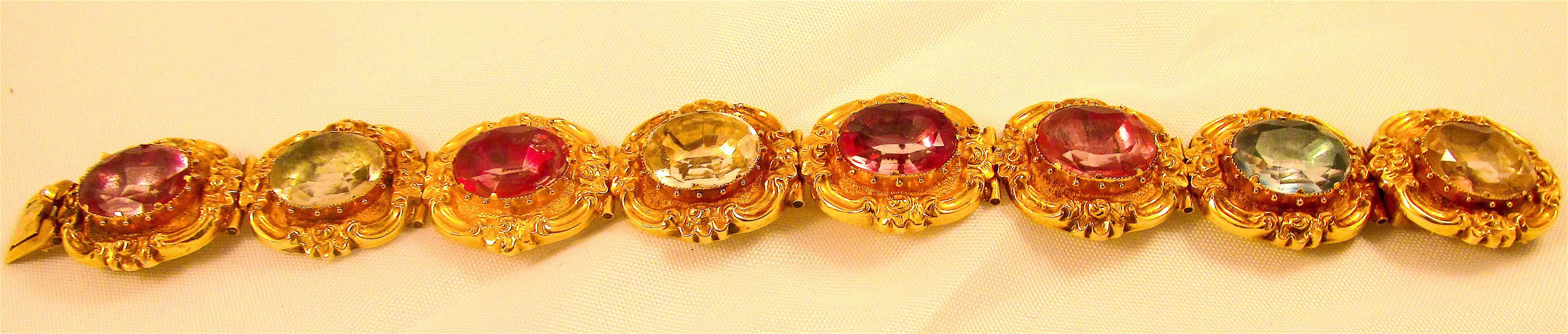 Georgian Gold and Rock Crystal Bracelet Circa 1830
