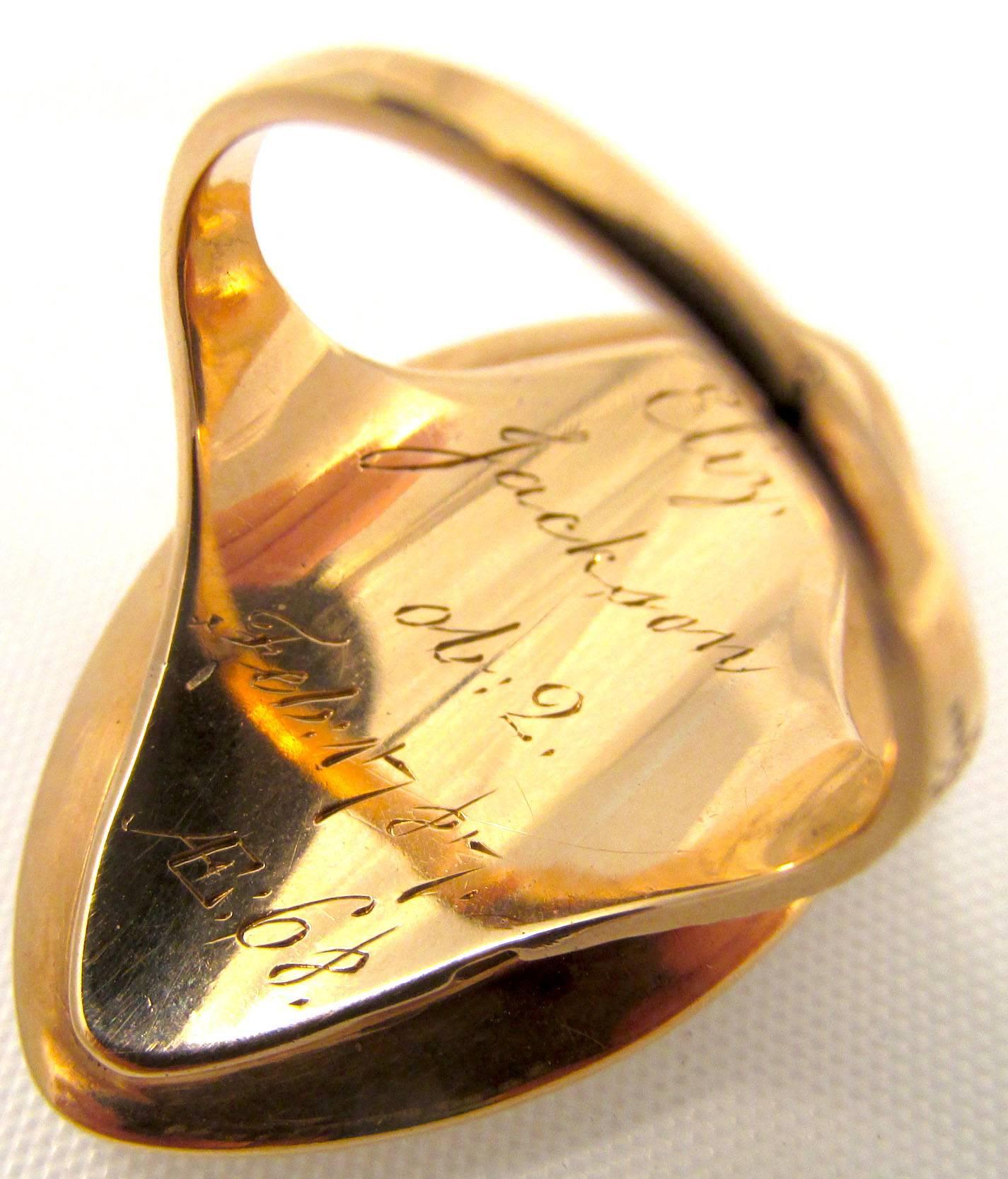 Women's or Men's Antique Gold and Hair Memorial Ring