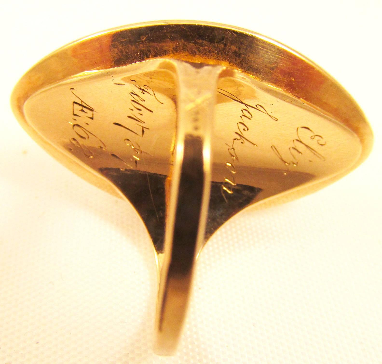 Antique Gold and Hair Memorial Ring 1