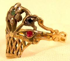 Antique Gold and Silver Giardinetti Ring