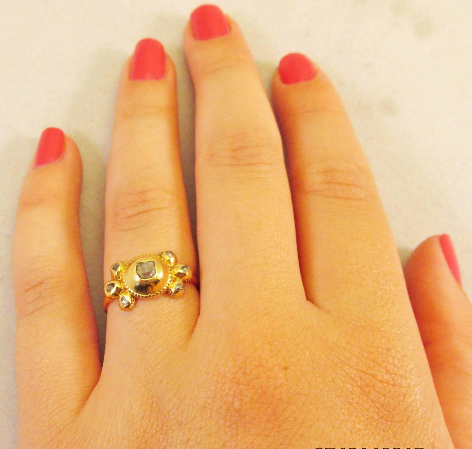 Antiker Diamant Gold Spanischer Ring 4