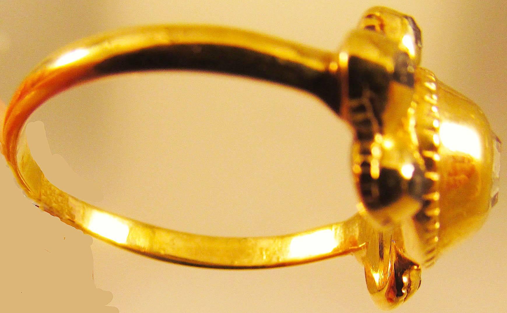 Antiker Diamant Gold Spanischer Ring im Zustand „Hervorragend“ in Baltimore, MD