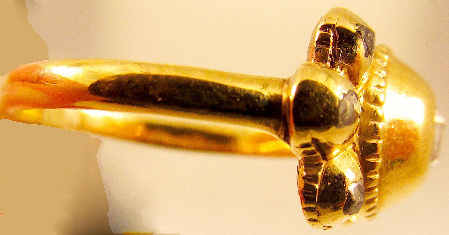Antiker Diamant Gold Spanischer Ring (Barock)