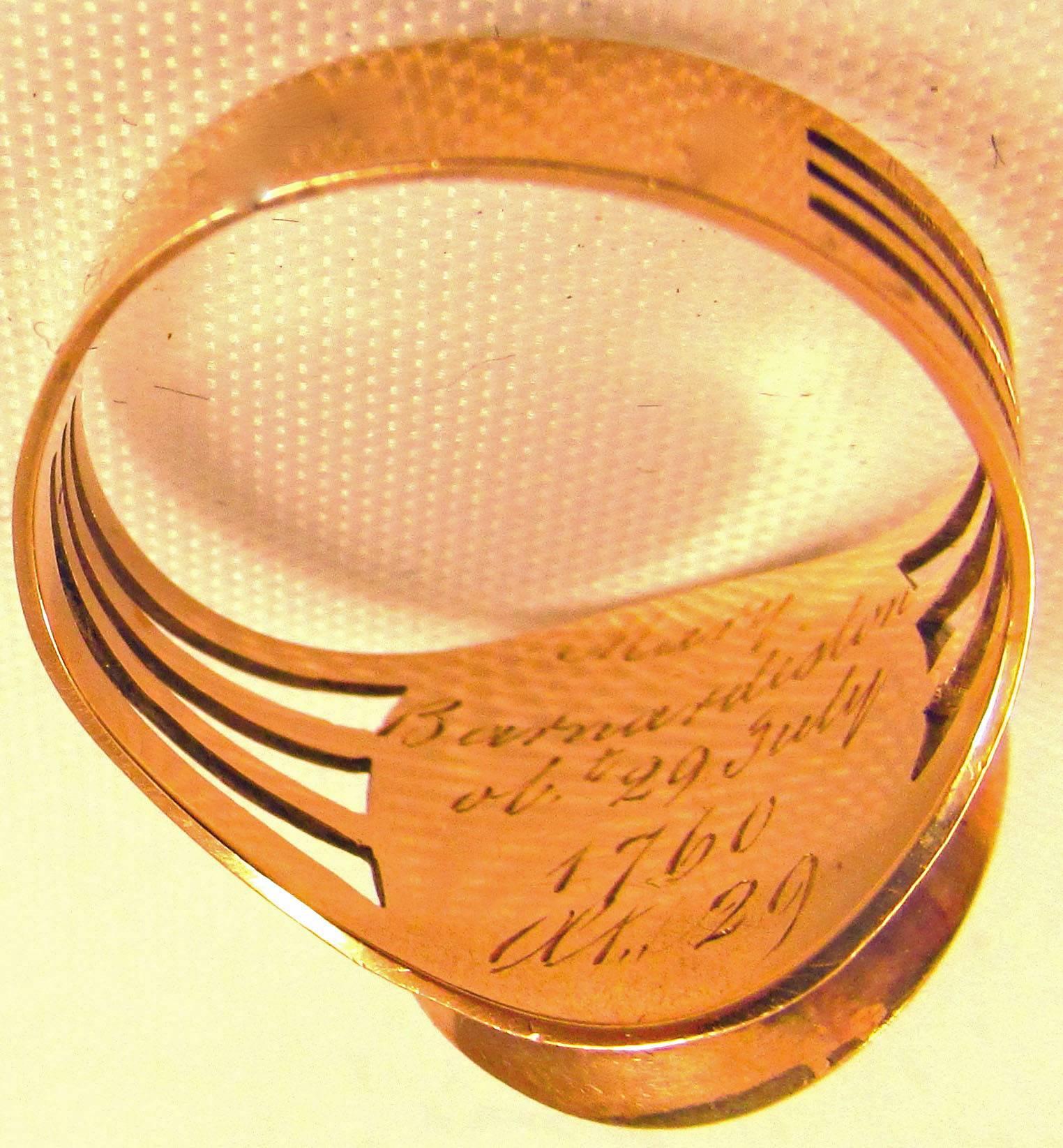Antique  Gold Memorial Ring   3