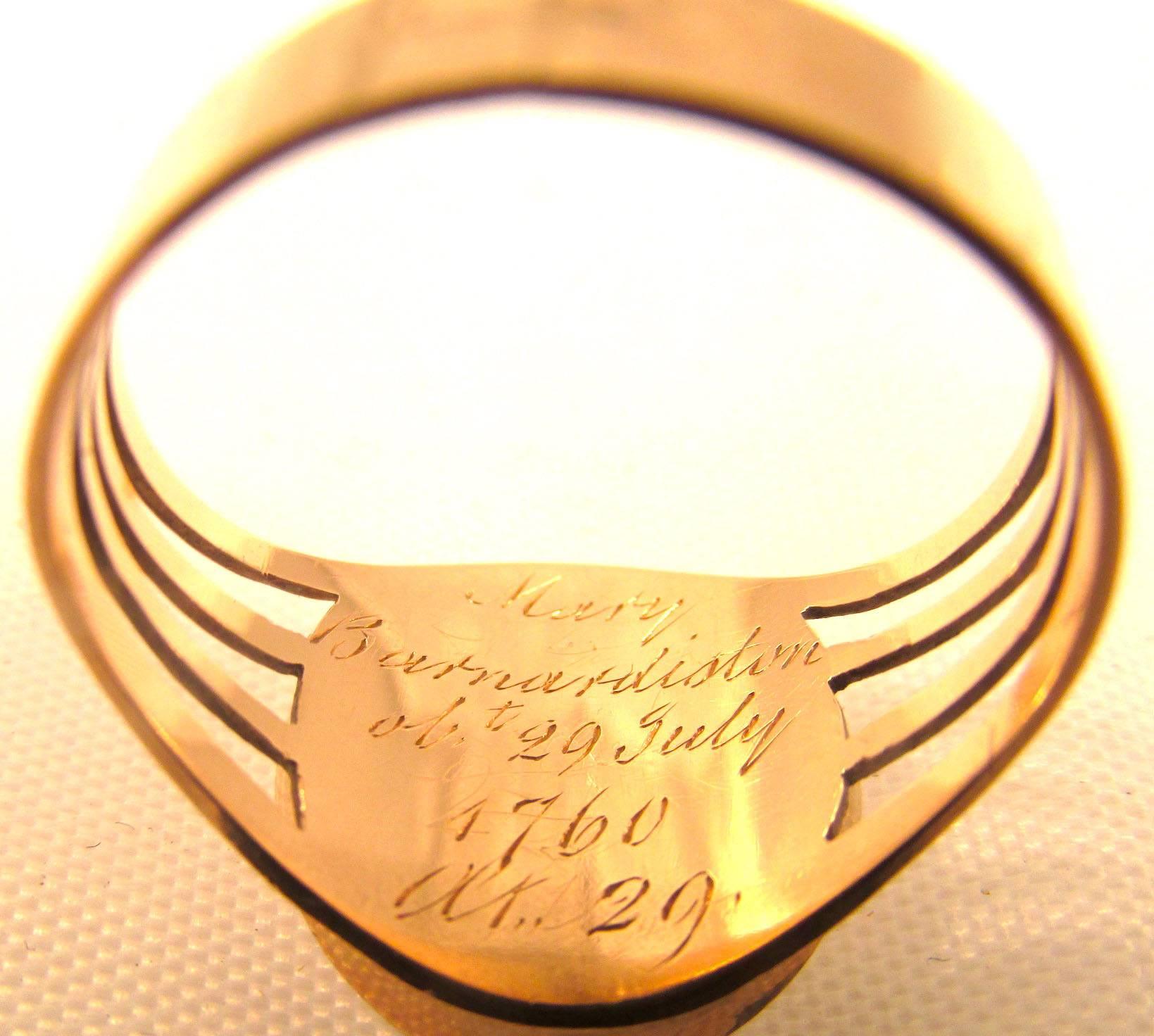 Antique  Gold Memorial Ring   2