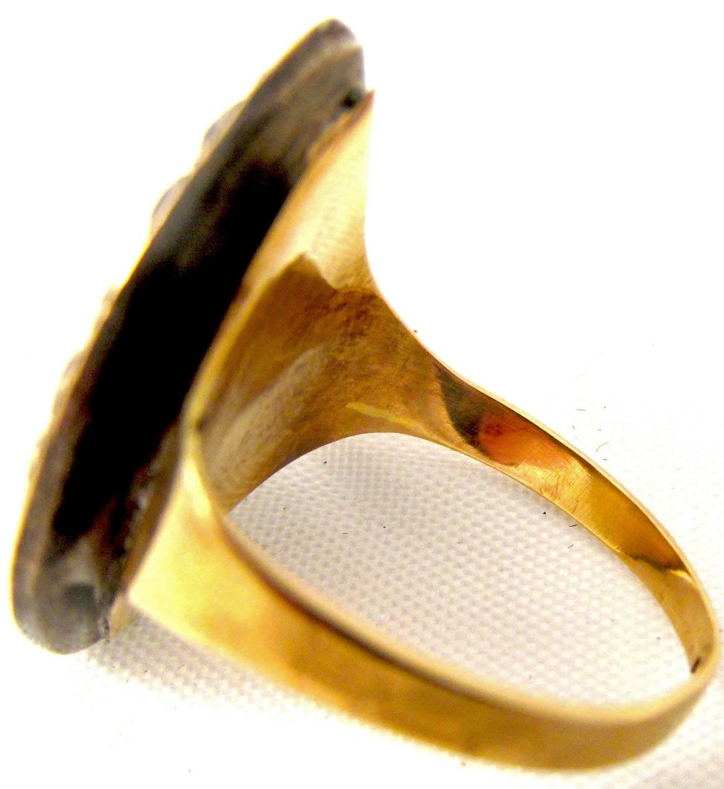 Marquise Cut Antique Eighteenth Century Portuguese gold Paste Marquise Shaped Ring