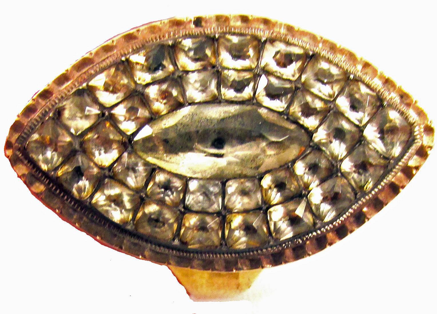 Georgian Antique Eighteenth Century Portuguese gold Paste Marquise Shaped Ring