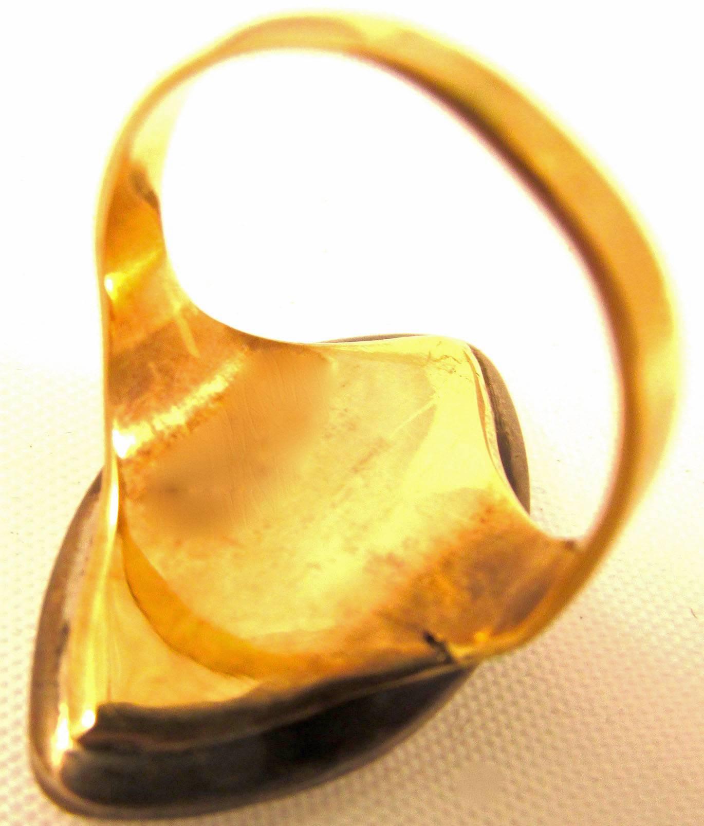 Women's Antique Eighteenth Century Portuguese gold Paste Marquise Shaped Ring