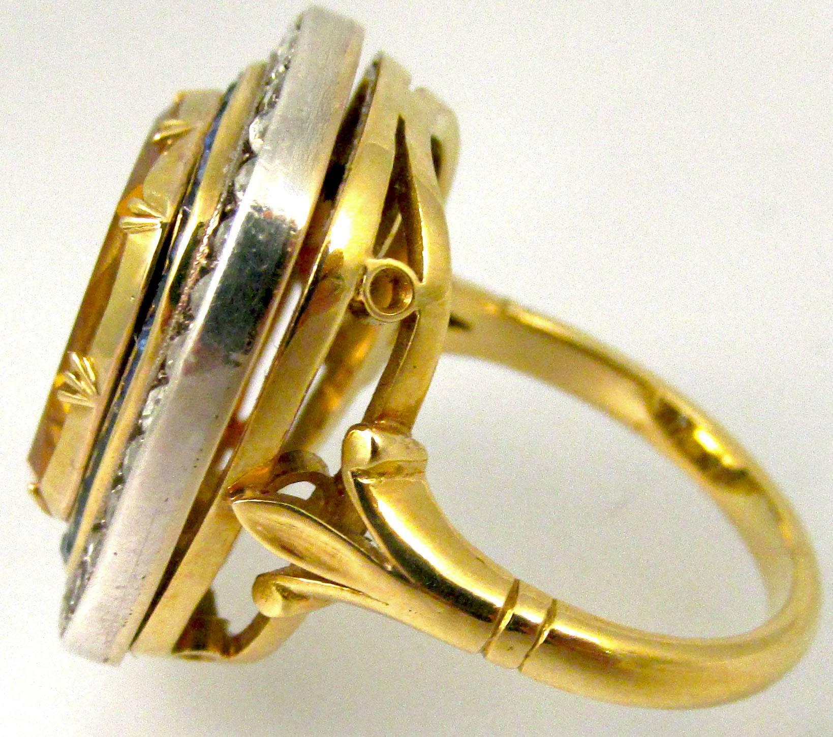 Citrine Sapphire Diamond Silver Gold Ring 1