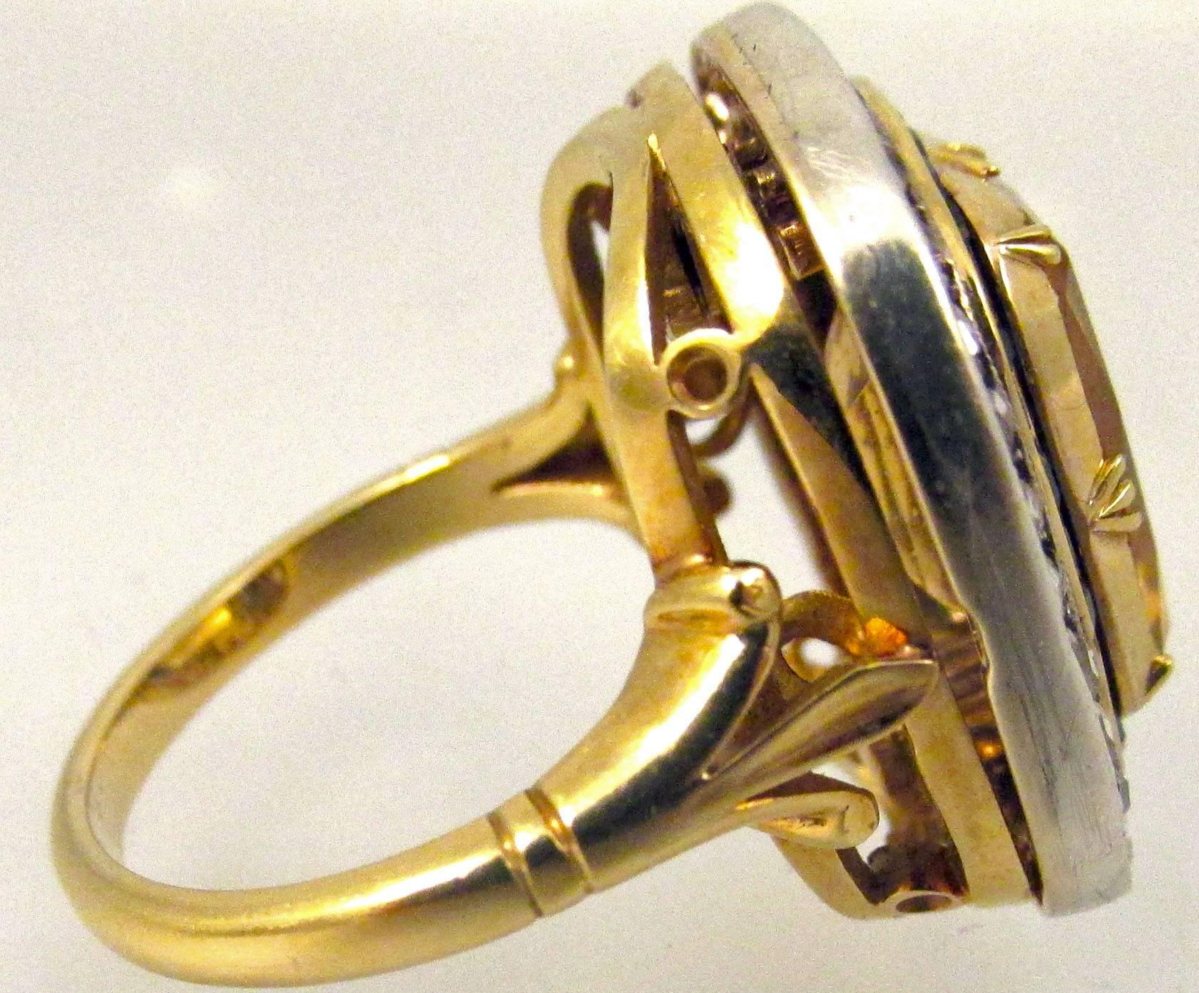 Women's Citrine Sapphire Diamond Silver Gold Ring