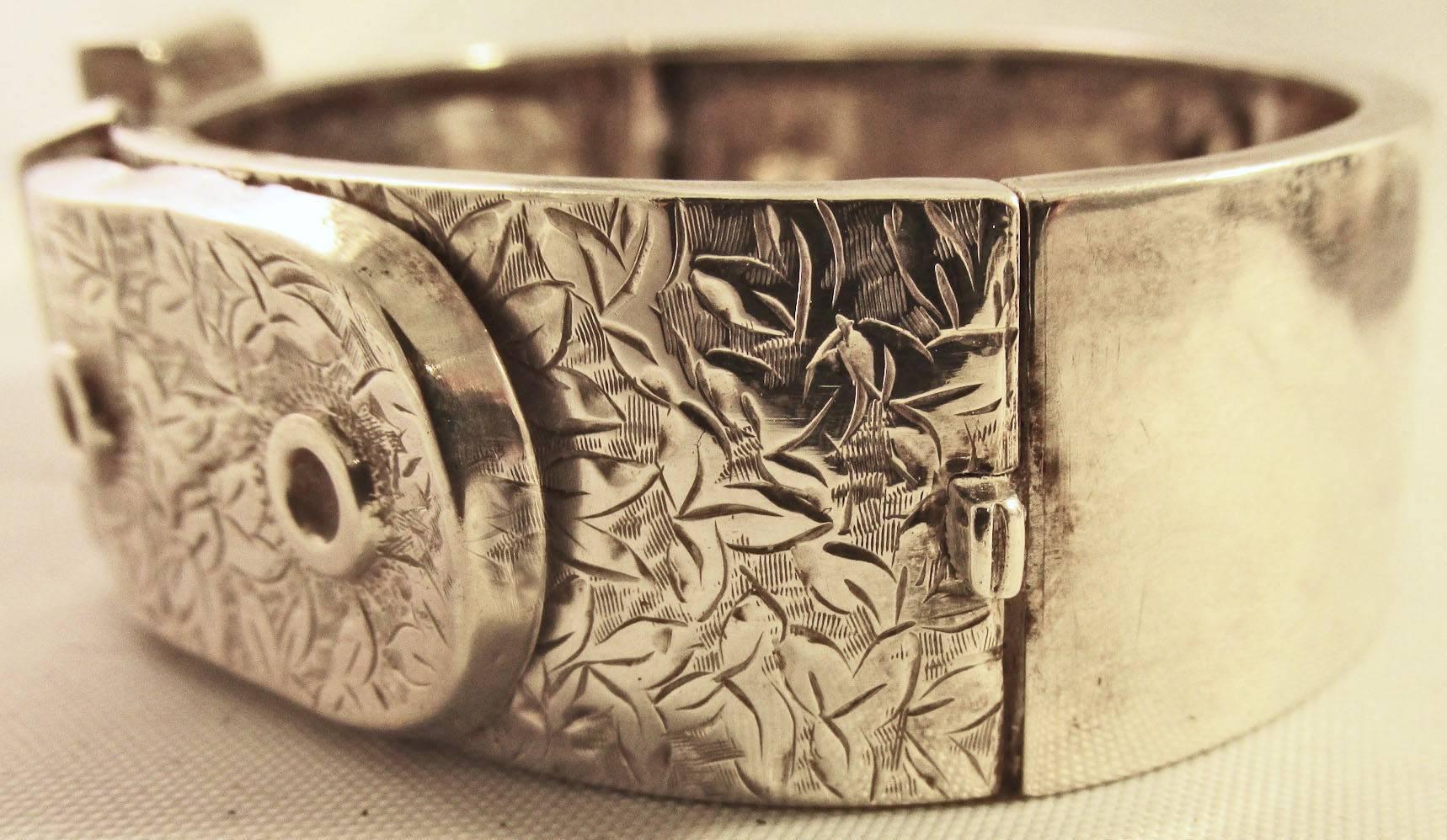 Antique Sterling Silver Buckle Bracelet 2