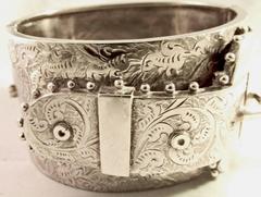 Antique Sterling Silver Buckle Bracelet