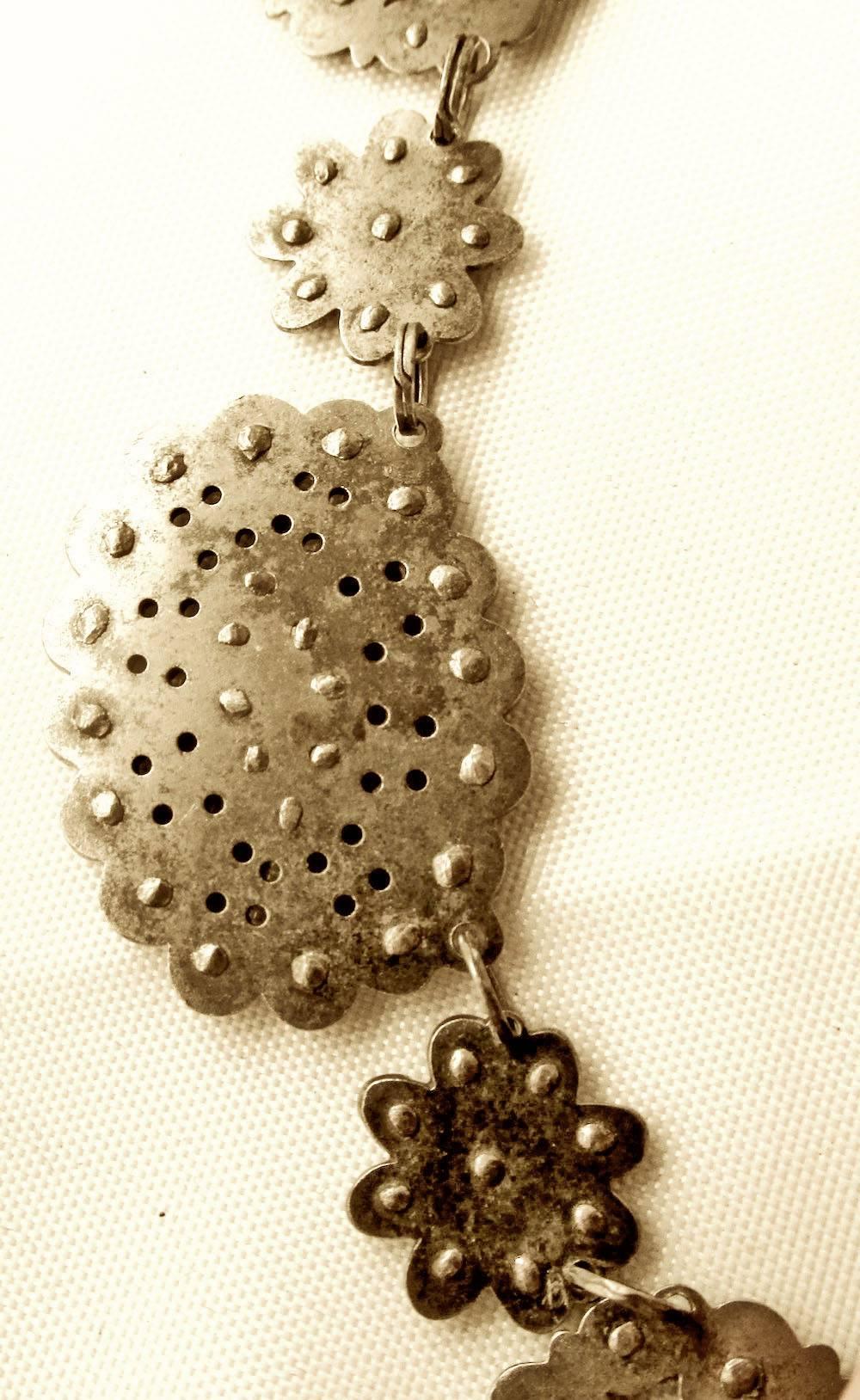 Women's Antique Cut Steel Necklace with a Floral Motif