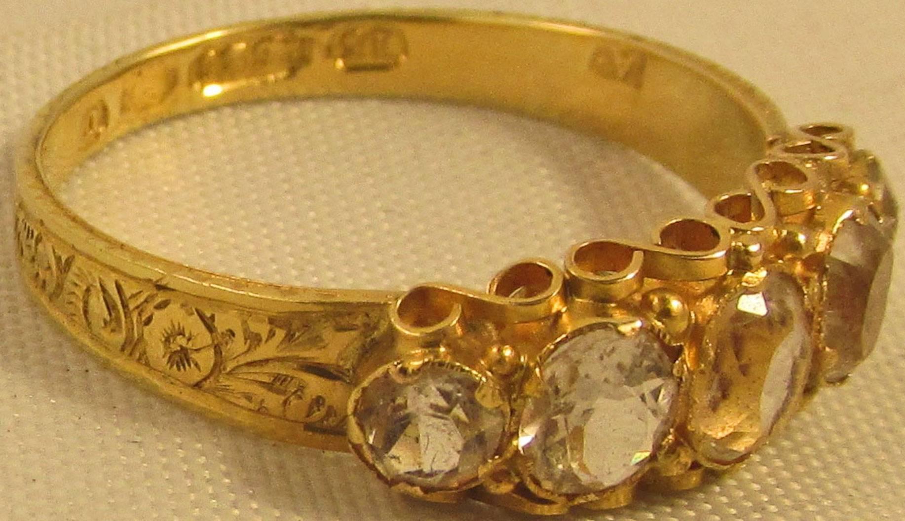 Victorian Antique Five-Stone Diamond Gold Ring