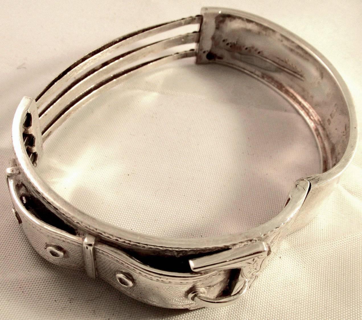 Women's Antique Sterling Silver Buckle Bracelet