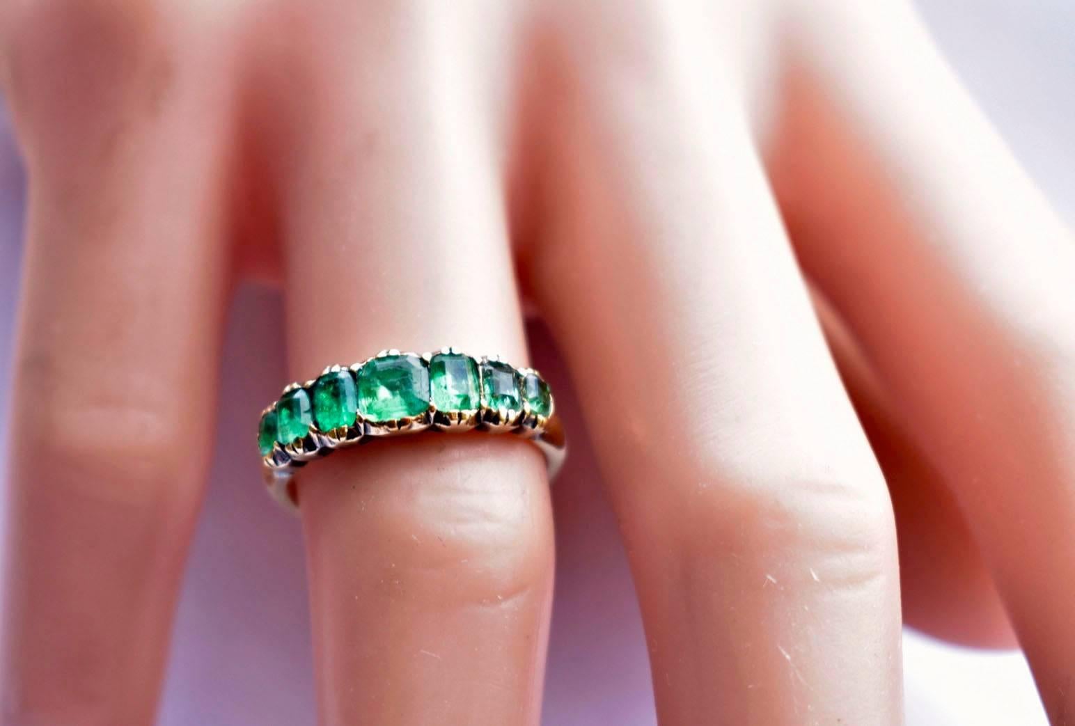 Antique Seven-Stone Emerald Ring 3