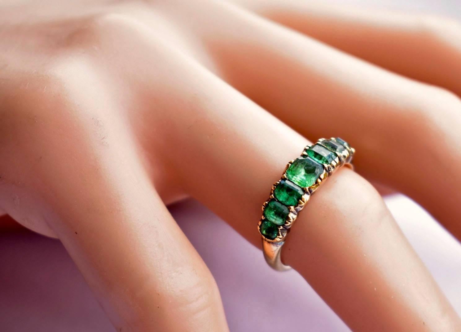 Antique Seven-Stone Emerald Ring 2