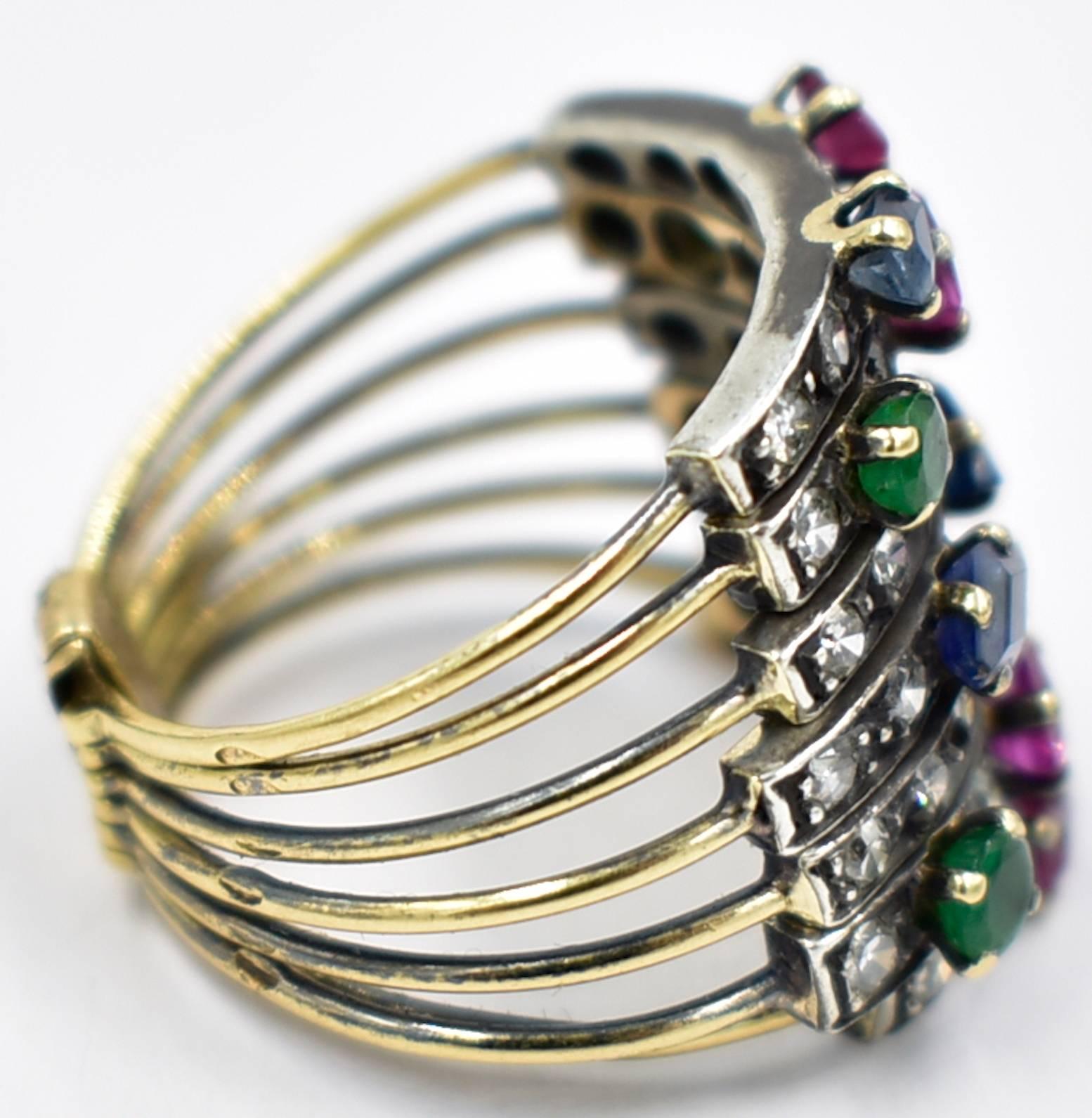 Women's Antique Multi-Stone Harem Ring