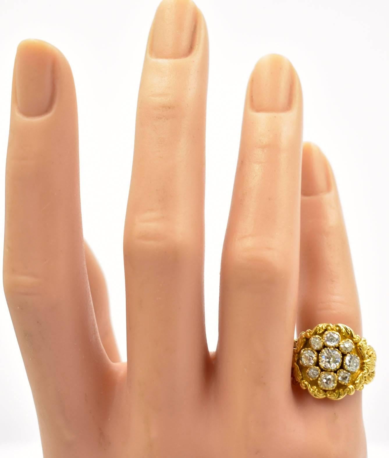 Antique Diamond and Gold Cluster Ring 3