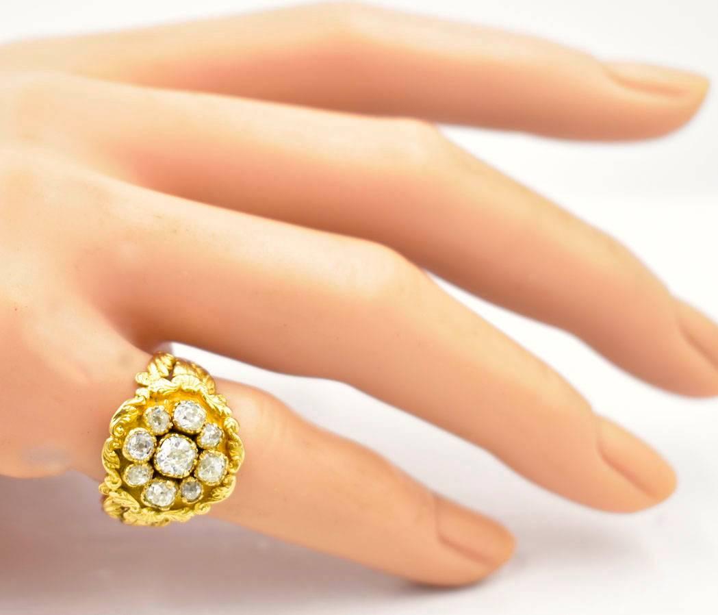 Antique Diamond and Gold Cluster Ring 2