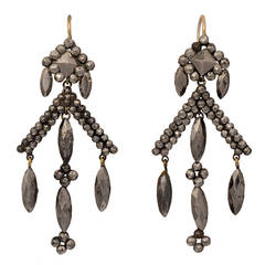 Victorian Cut Steel Drop Earrings