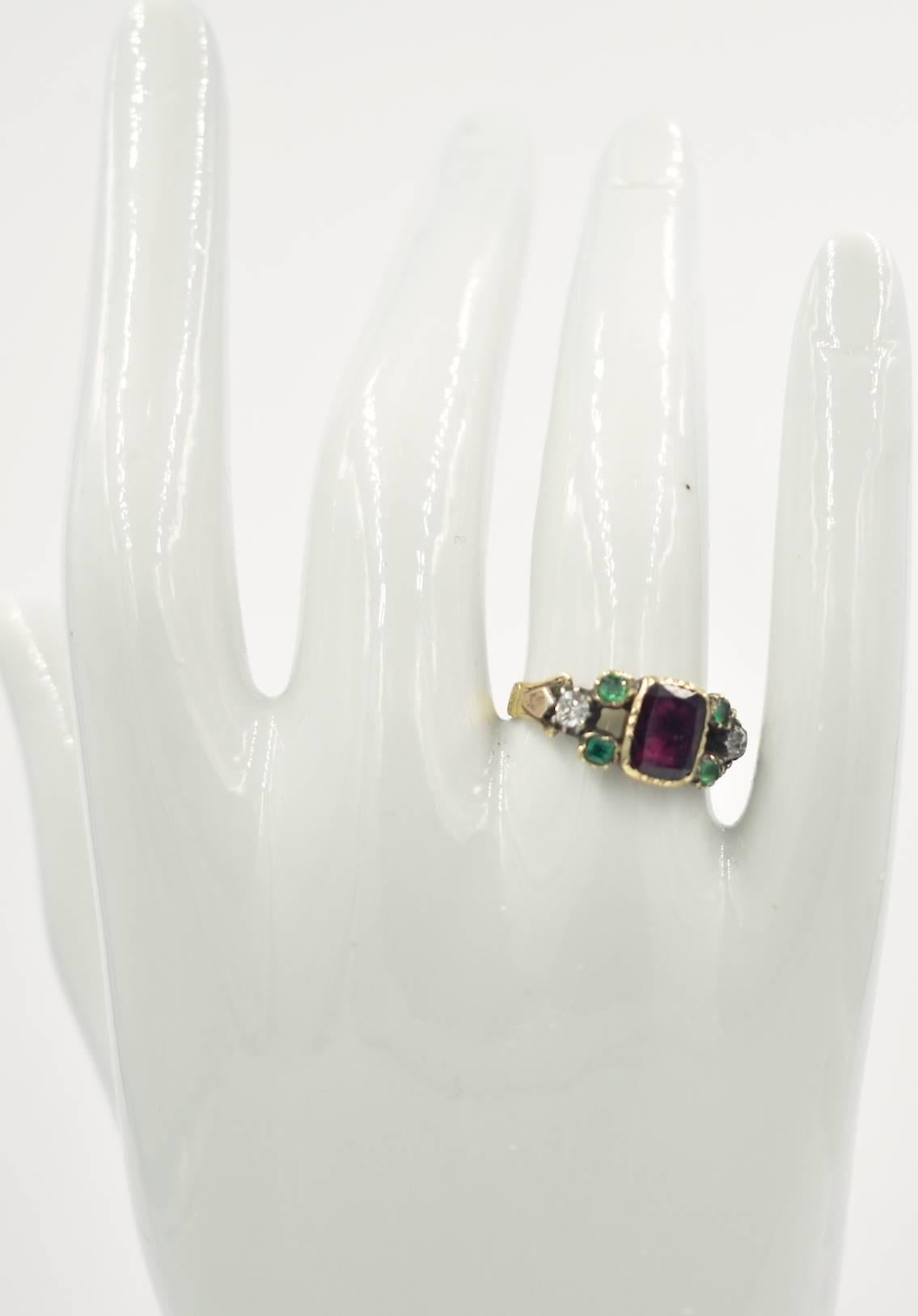 Women's Antique Garnet, Emerald and Ruby Ring