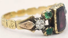 Antique Garnet, Emerald and Ruby Ring