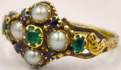 Antique Emerald, Ruby and Pearl Ring