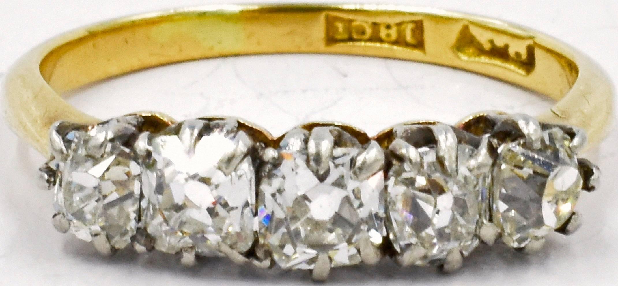 Late Victorian Antique Five-Stone Diamond Ring