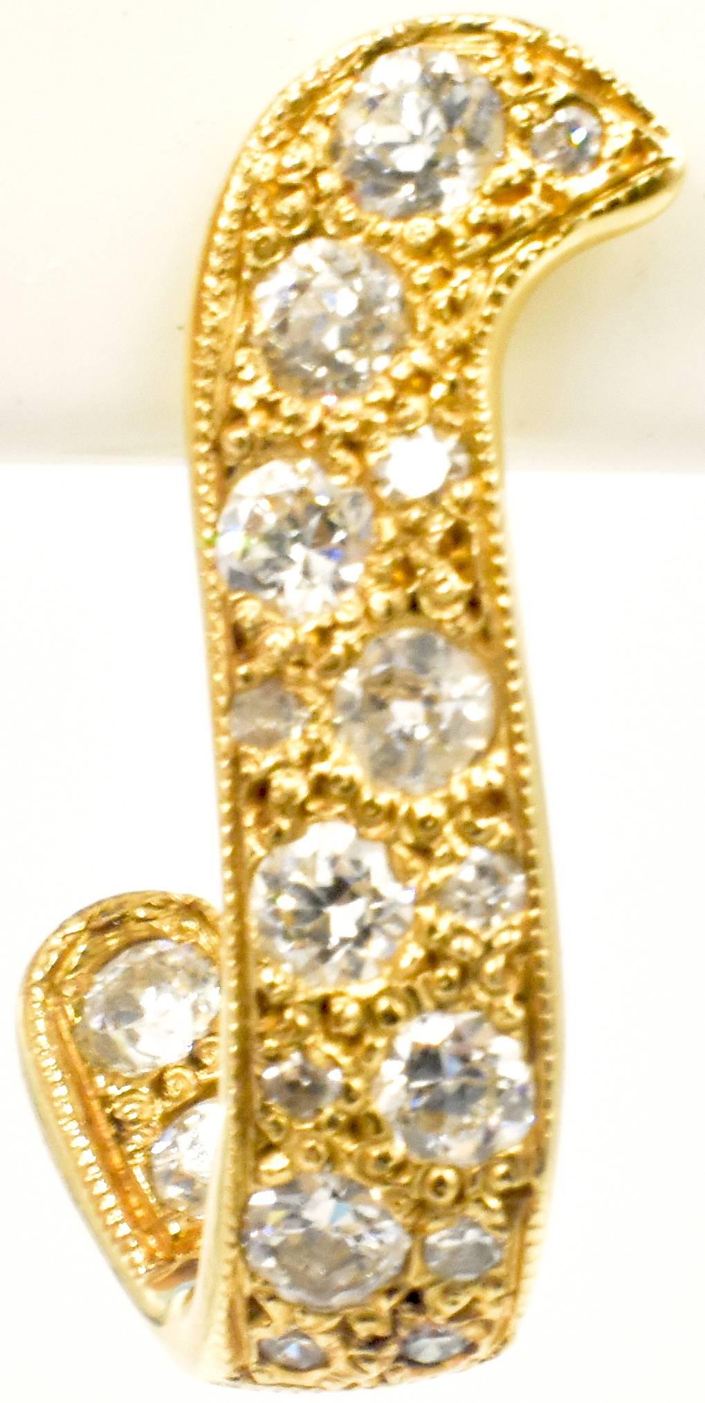 14 Karat Gold und Diamant-Ohrringe Damen
