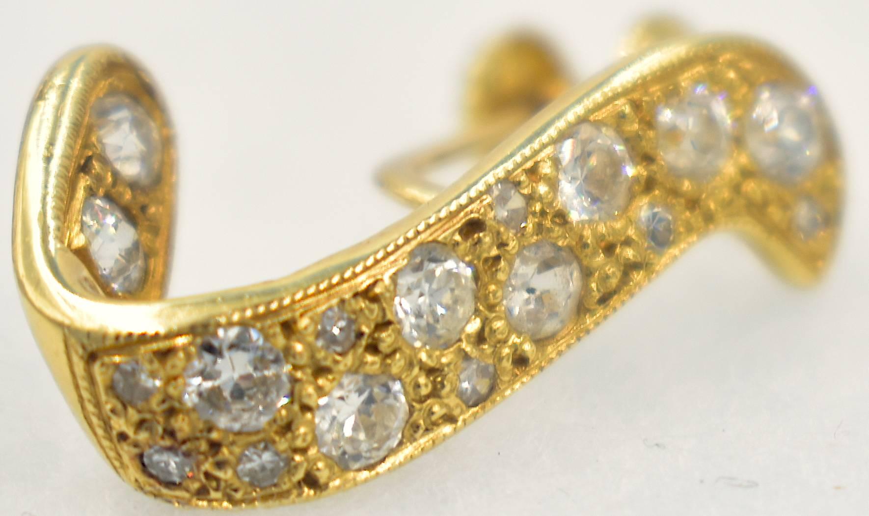 14 Karat Gold and Diamond Earrings 1