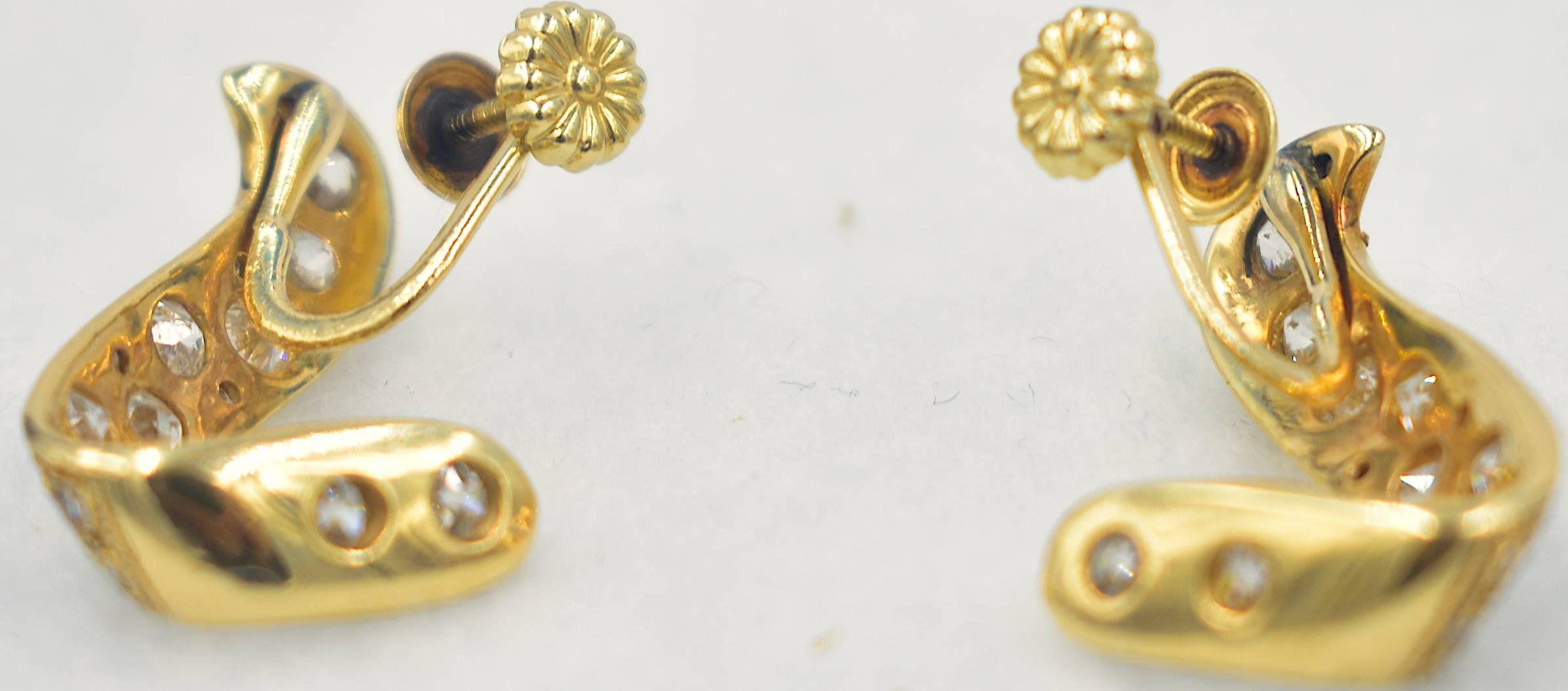 14 Karat Gold and Diamond Earrings 3