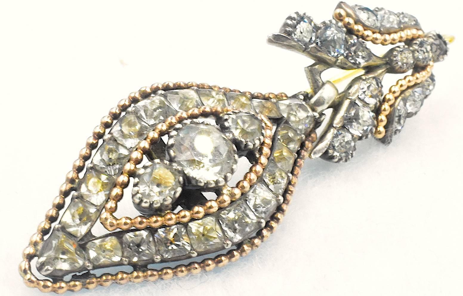 Antique Rock Crystal Floral Earrings 3