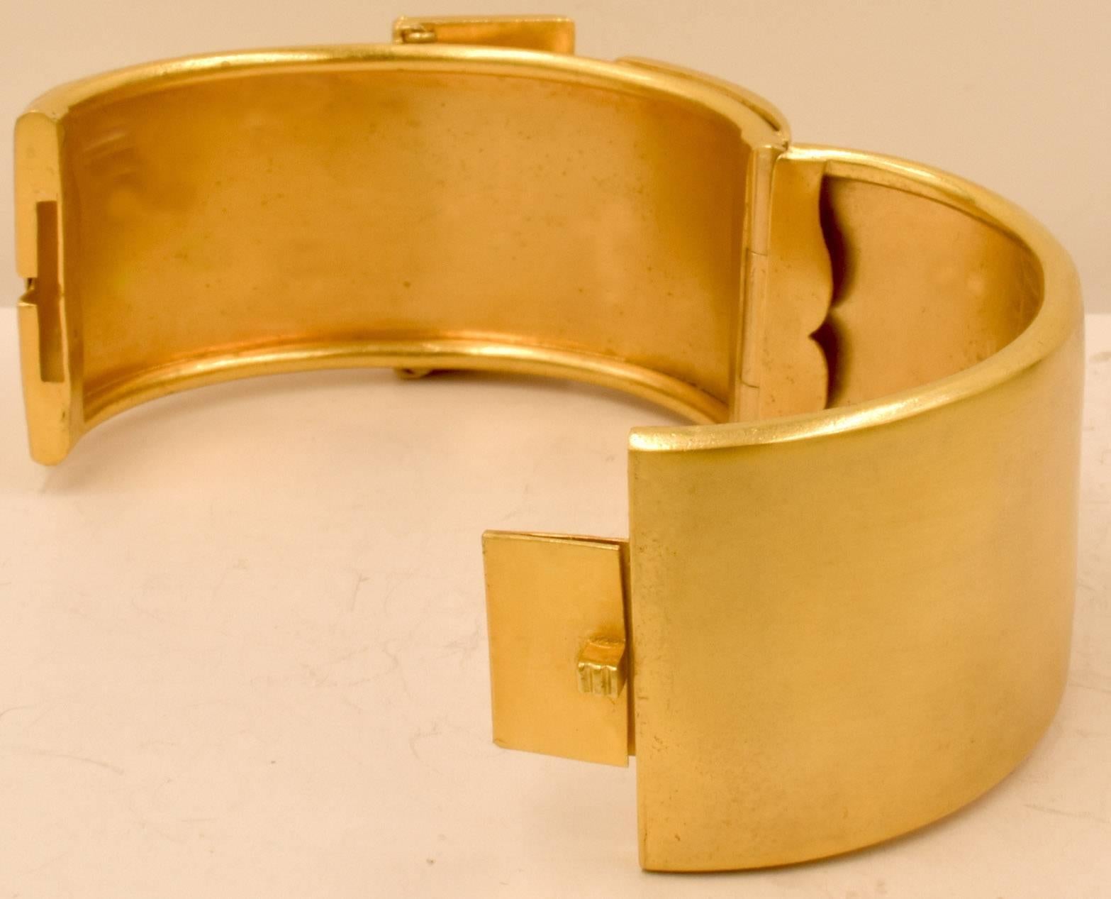 Antique Silver Gilt Buckle Bracelet In Excellent Condition For Sale In Baltimore, MD