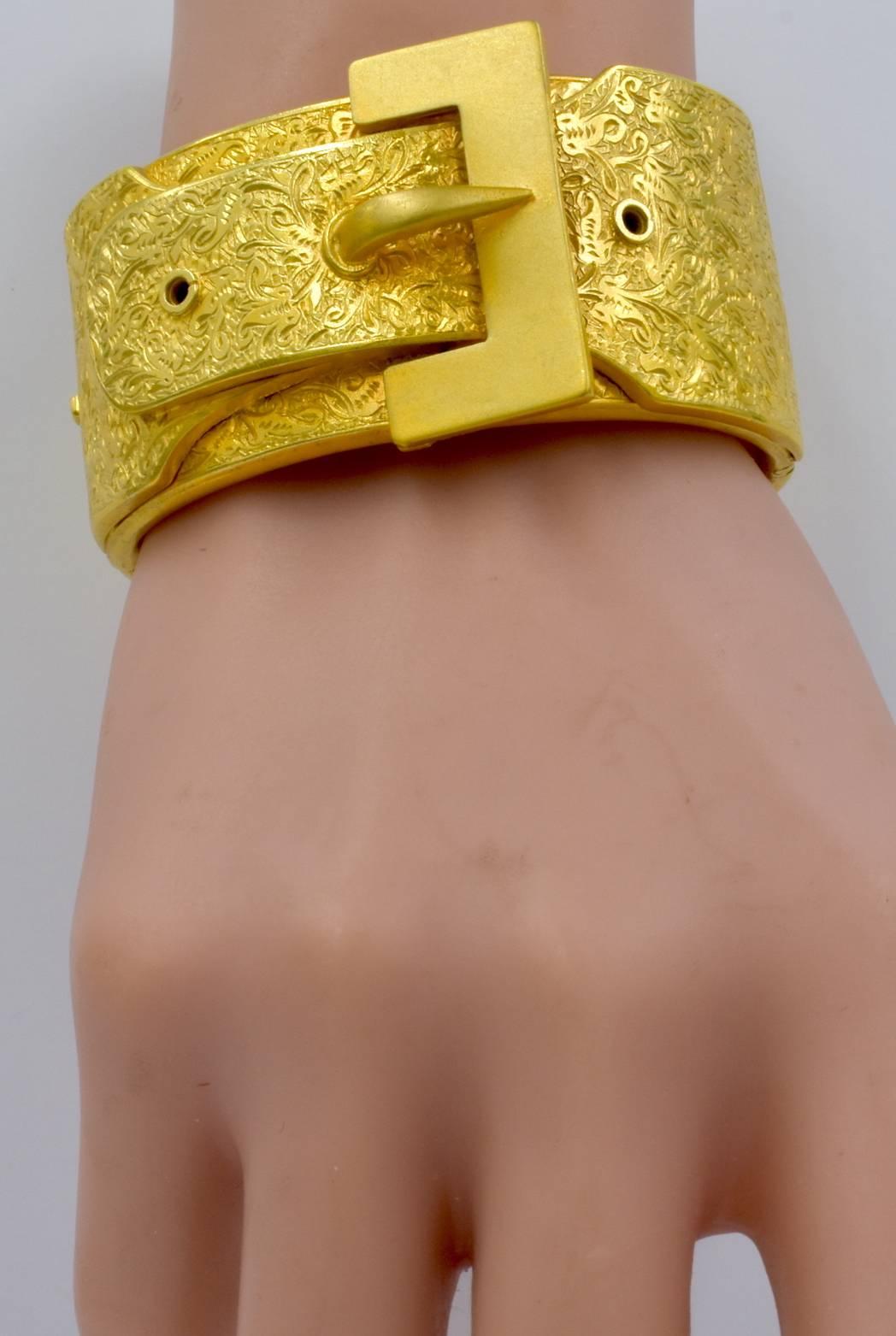 Antique Silver Gilt Buckle Bracelet For Sale 1