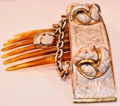 Antique Aluminium and Horn Comb